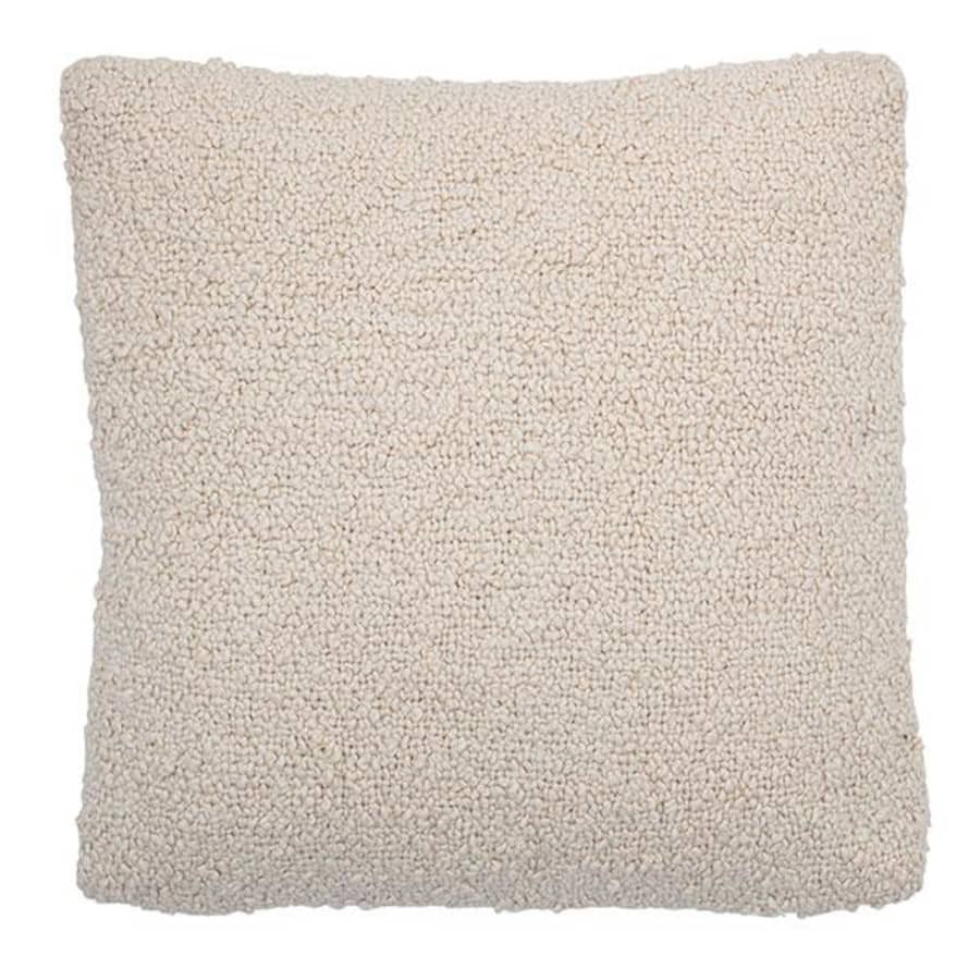 Mink Interiors Boucle Cushion - Natural White with Luxury Feather Inner