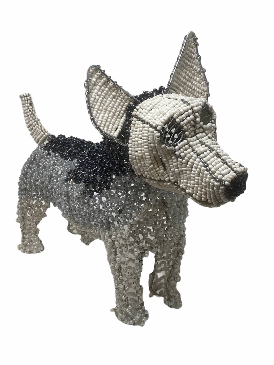 Botanical Boys Hand Beaded Dog Sculpture