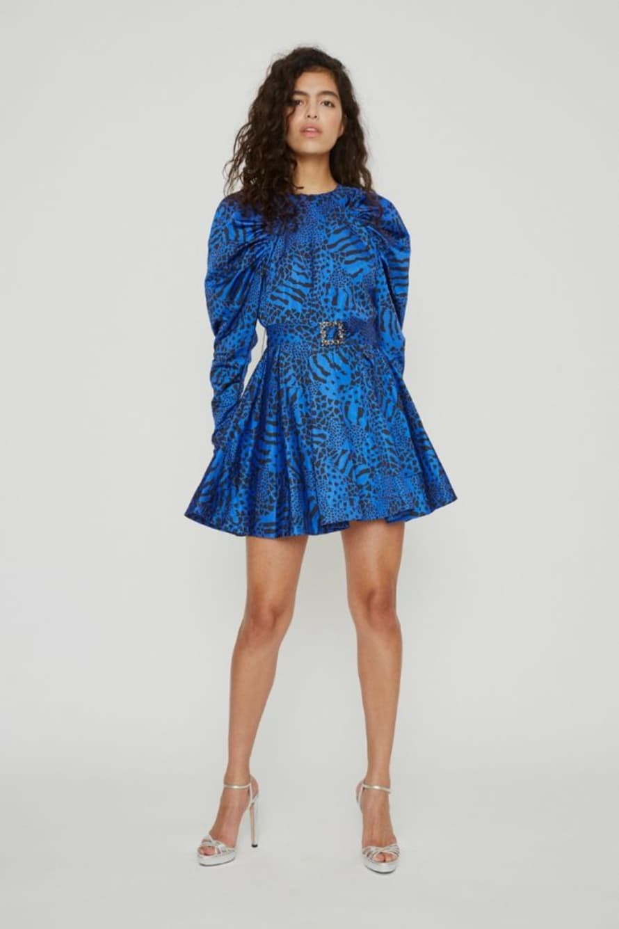 Trouva: Tara Taffeta Dress in Dazzling Blue