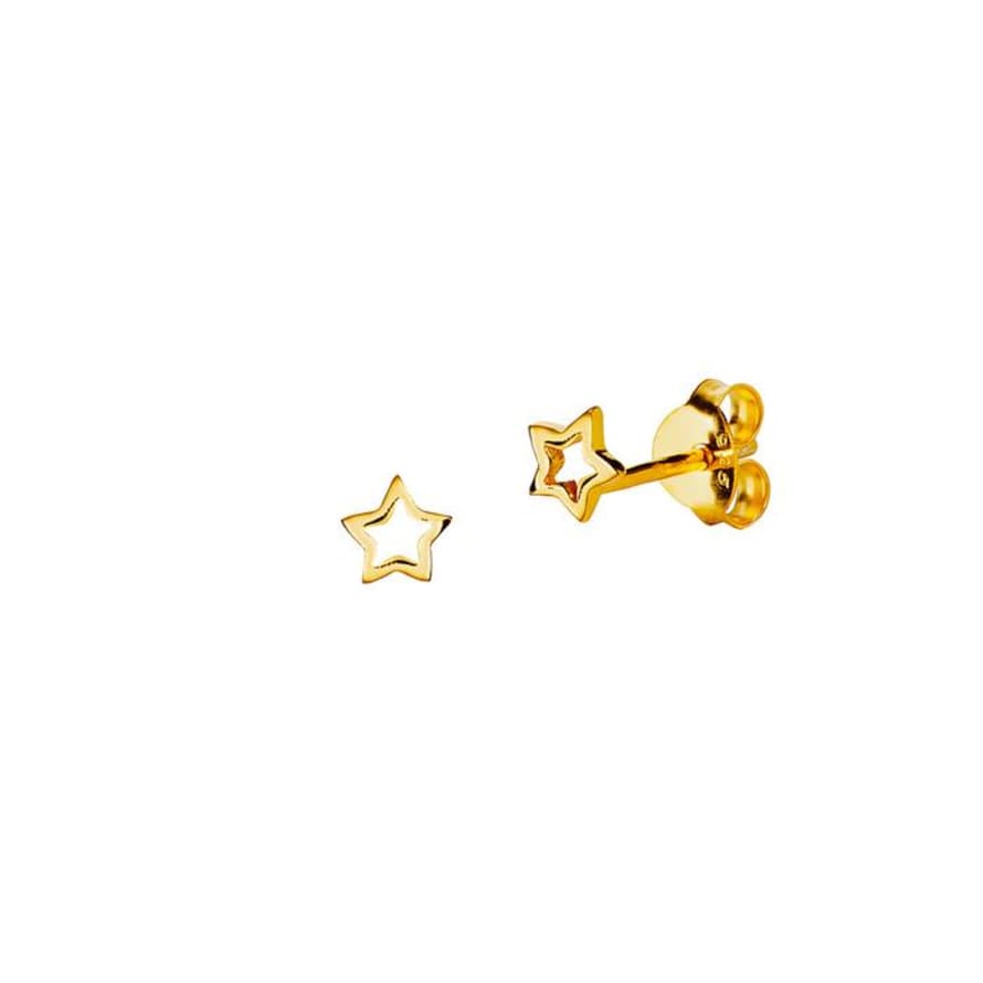 JUULRY Gold Plated Small Open Star Stud Earring