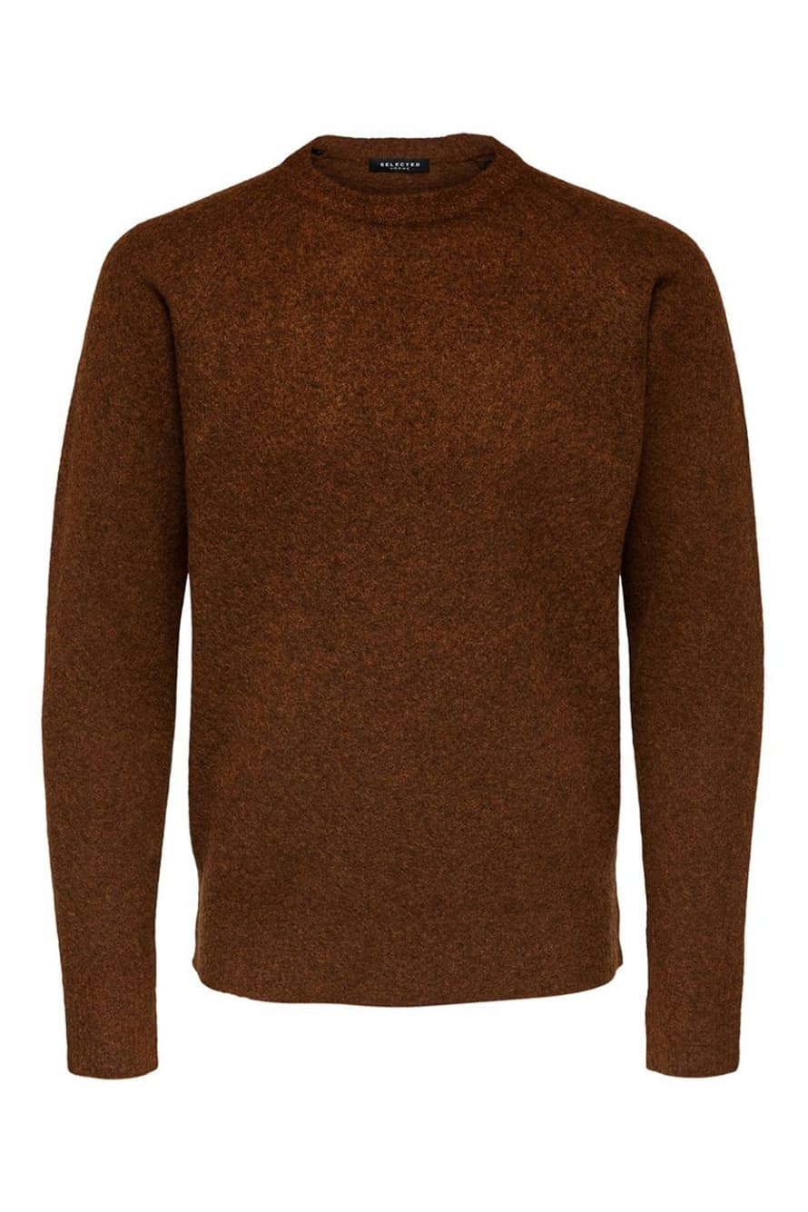 Selected Homme Caramel Brown Jerry Wool Knit