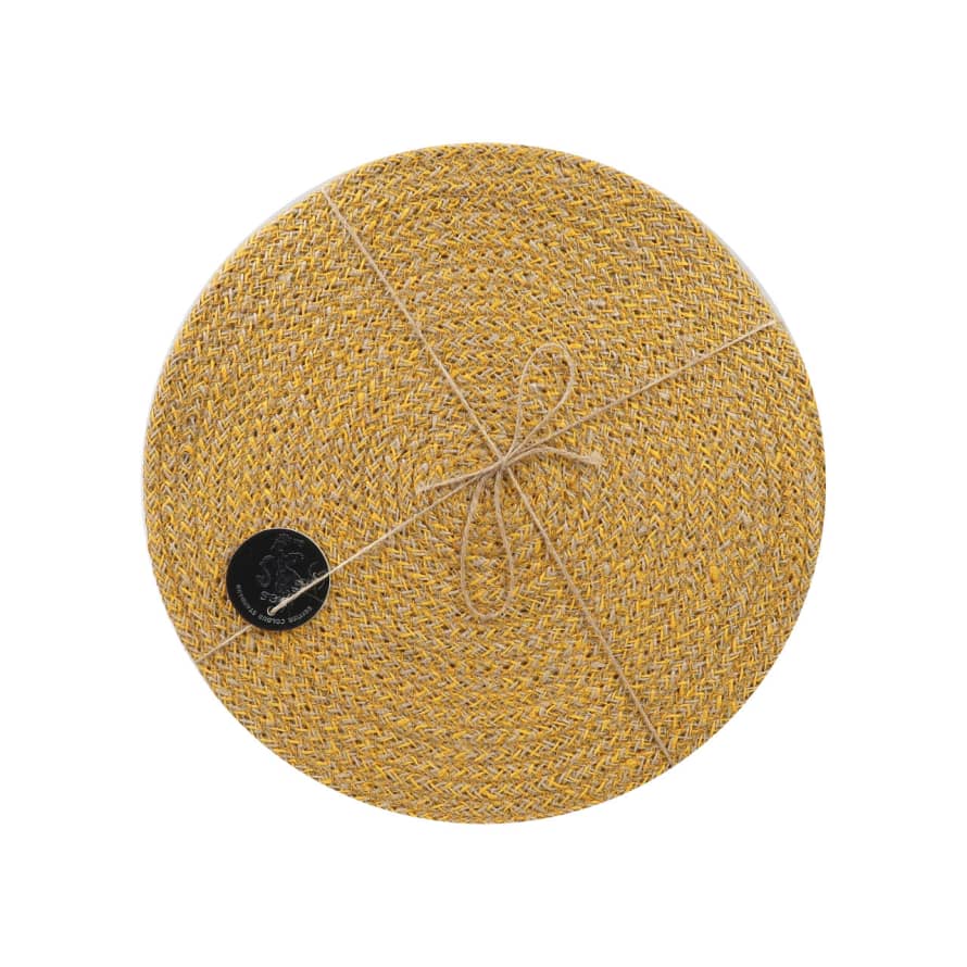 British Colour Standard Set of 4 Indian Yellow Woven Jute Placemats