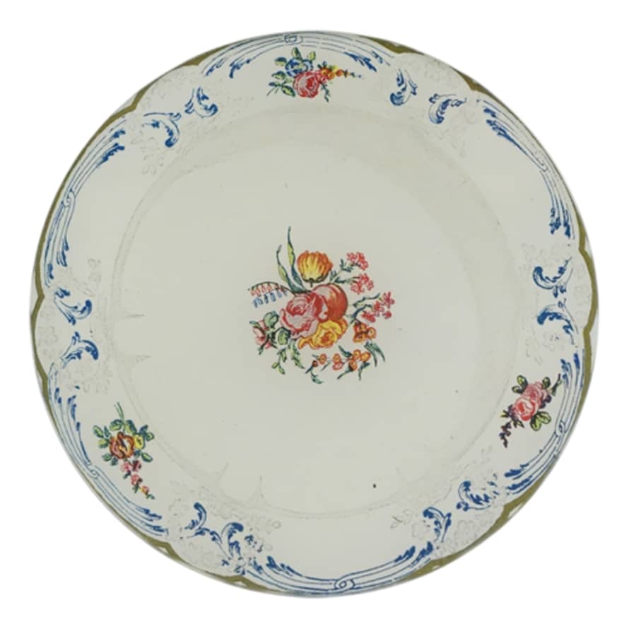 JOHN DERIAN Small Decorative Plate Butter Plate 4 Roses Cluster