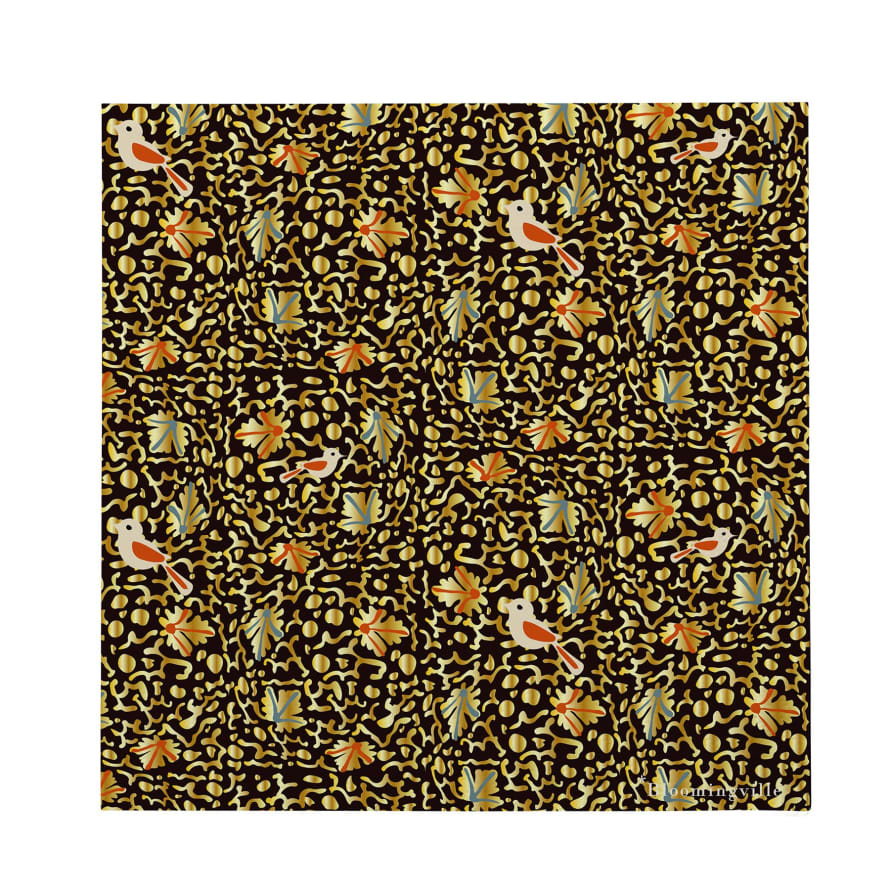 Bloomingville Pack of 20 Brown with Birds Paper Napkin