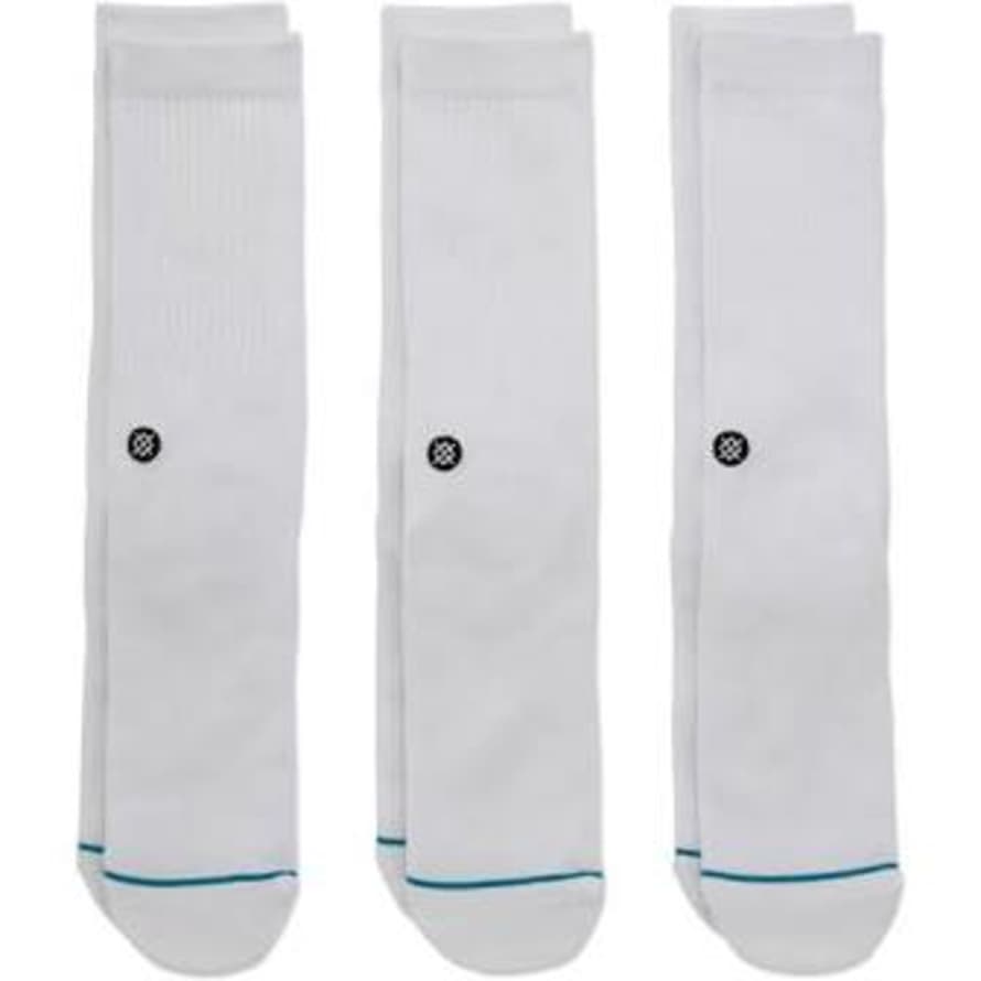 Stance Icon 3 Pack Socks - White 