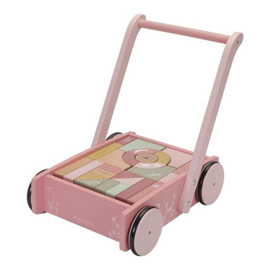 Little Dutch Push Cart With Pink Flower Building Blocks