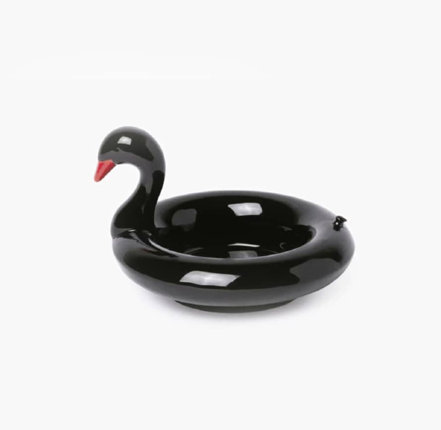 DOIY Design Floatie Black Swan Serving Bowl