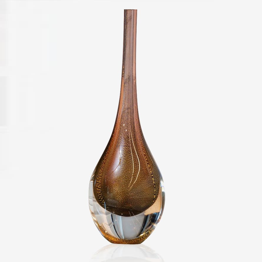 Cá d’Oro Minimalistic Glass Mini Vase Drop High Purple Gold