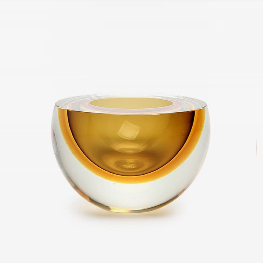 Cá d’Oro Minimalistic Glass Bowl Drop Flat Fume-Ambar