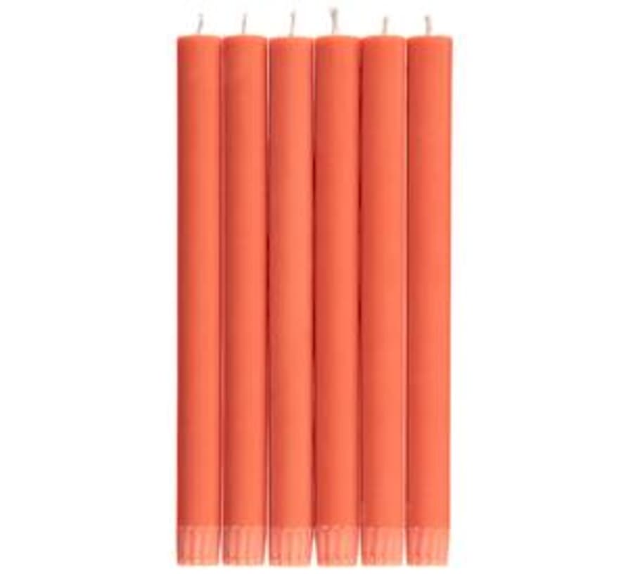 British Colour Standard Pack of 6 Rust Eco Dinner Candles