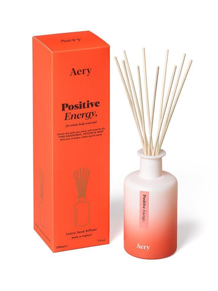 Aery Pink Grapefruit, Vetiver and Mint Aromatherapy Positive Energy Reed Diffuser