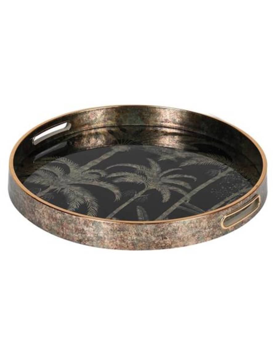 The Forest & Co. Black Palm Circular Tray