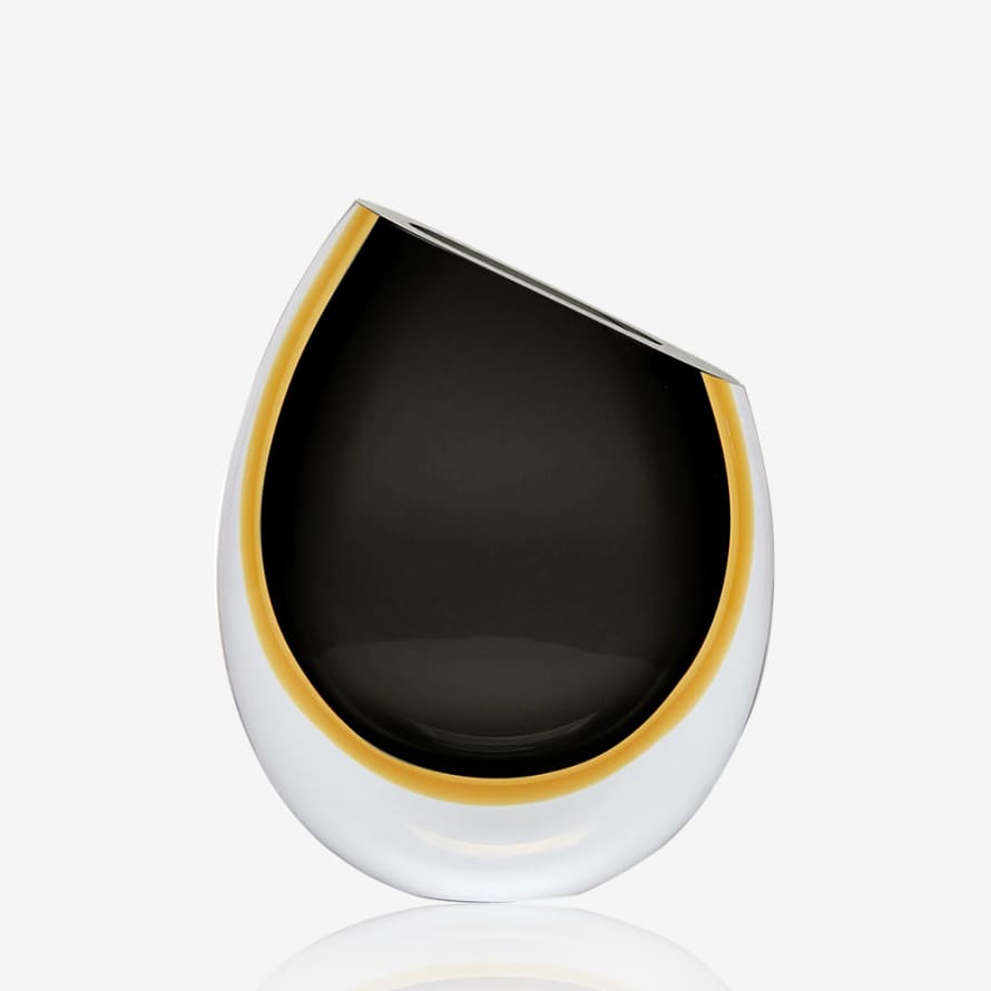 Cá d’Oro Minimalistic Glass Vase 96 Black-Ambar