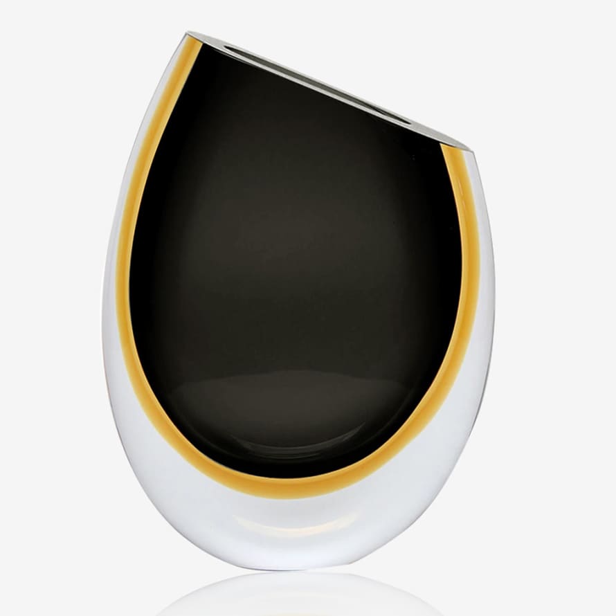 Cá d’Oro Minimalistic Glass Vase 210 Black-Ambar