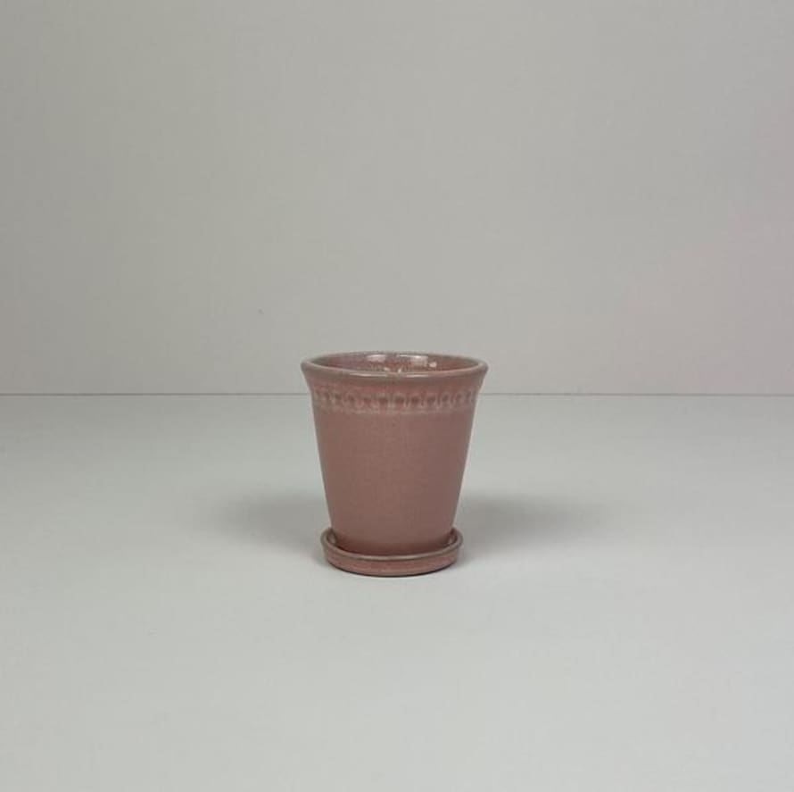 B Green Small Pot Saucer Pink