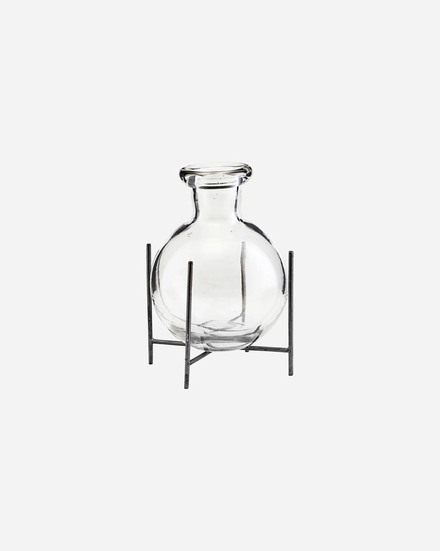House Doctor Clear Glass Vase W/Stand Lana