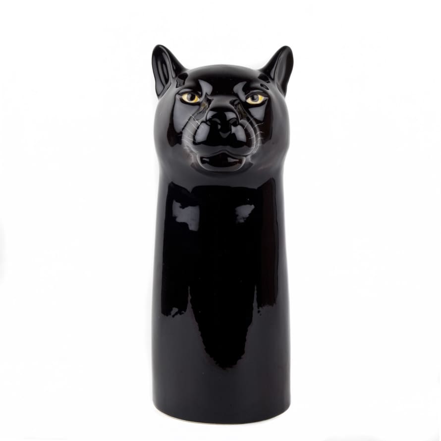 Quail Ceramics Black Panther Vase L