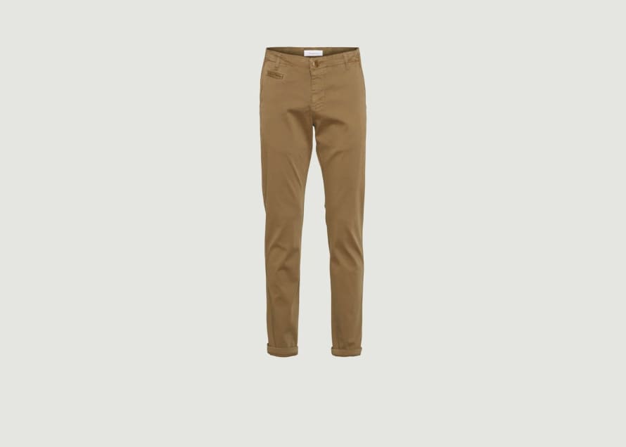 Knowledge Cotton Apparel  Burned Olive Chuck Straight Cut Chino Pants
