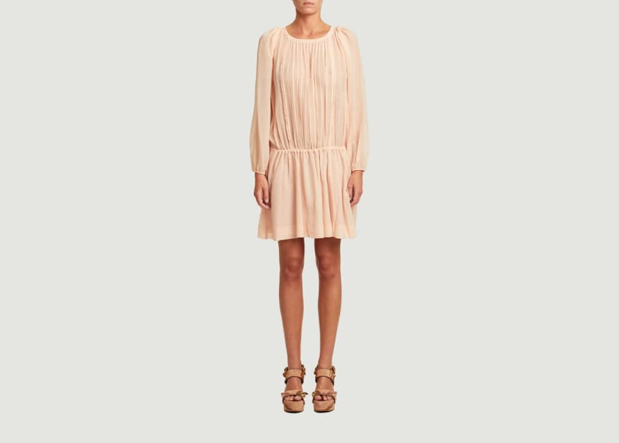 See by Chloe Peach Long Sleeve Dress