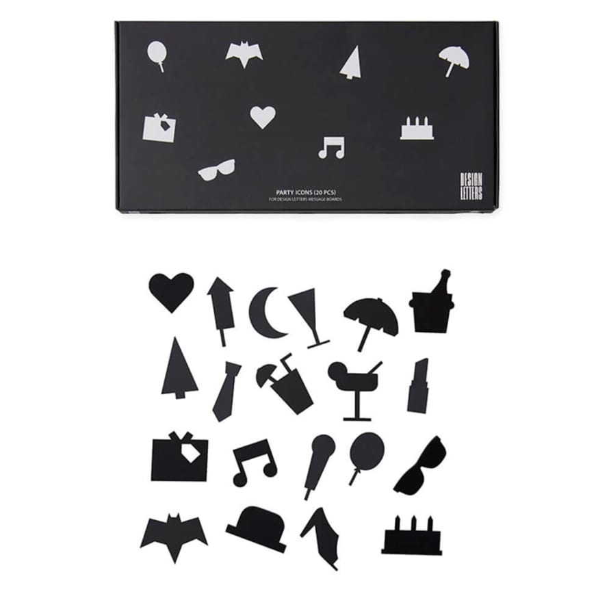 Design Letters Party Icons Black For Message Board