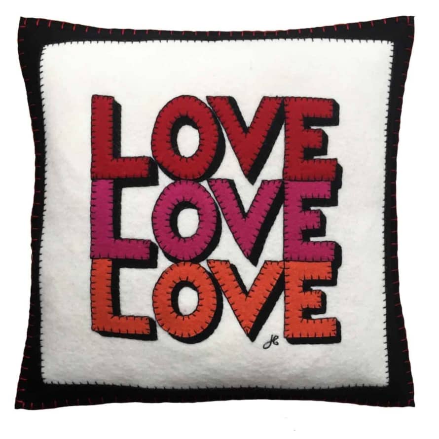 Jan Constantine Love Love Love Felt Wool Cushion