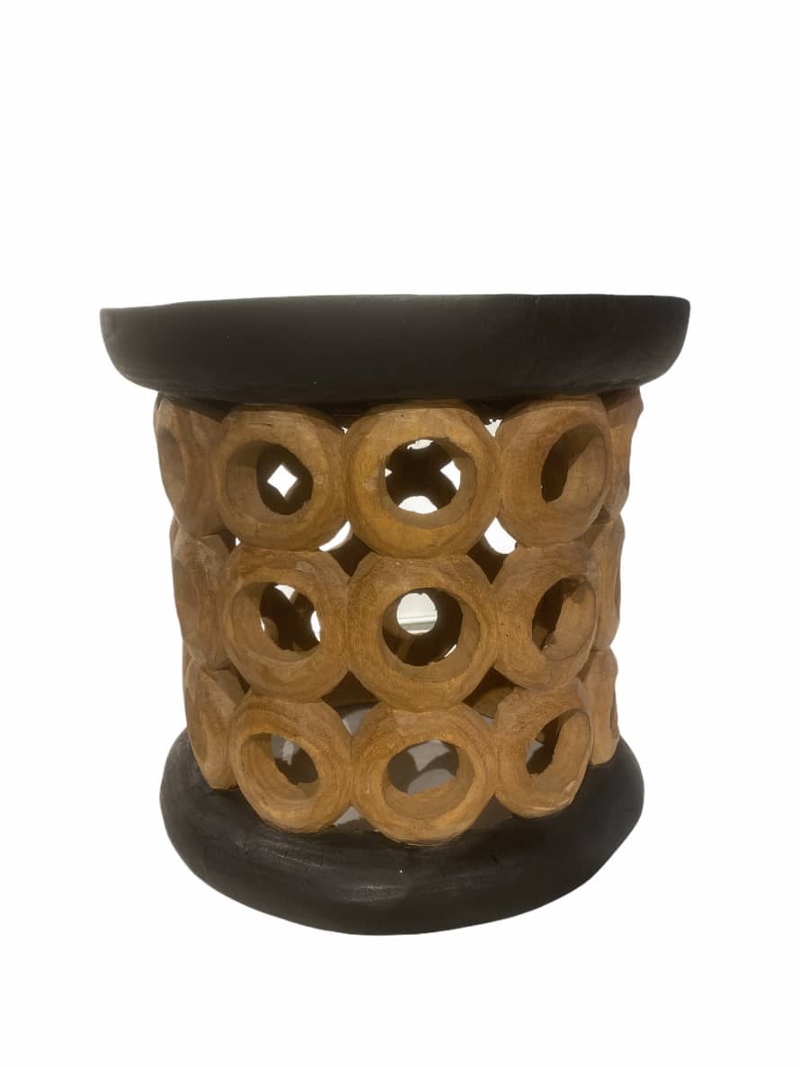 botanicalboysuk Bamileke Stool Table 40 Cm Natural Black