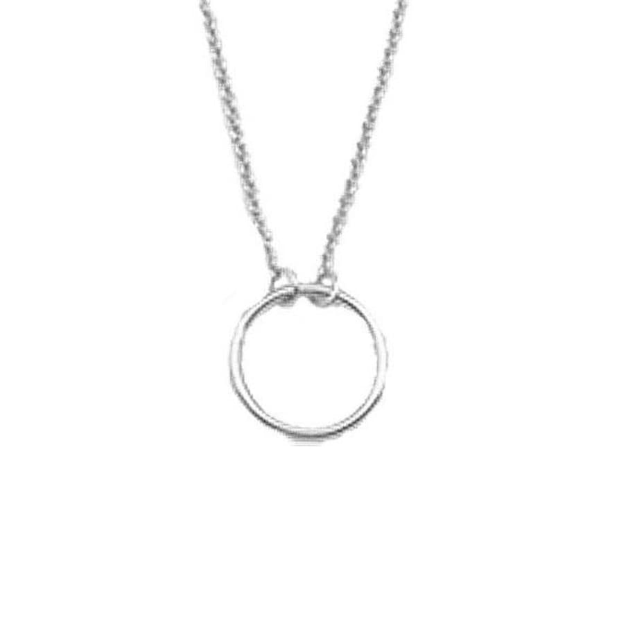 All The Luck In The World Circle Necklace Silver Plated