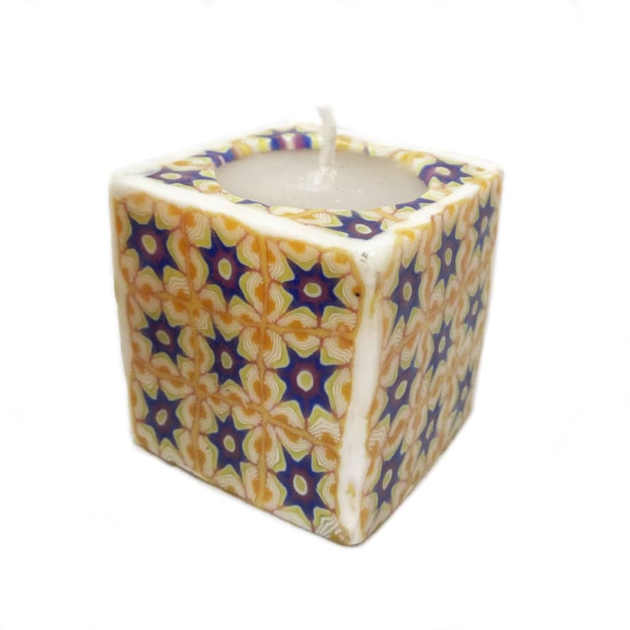 Swazi Candles Star patterned cube Swazi candle