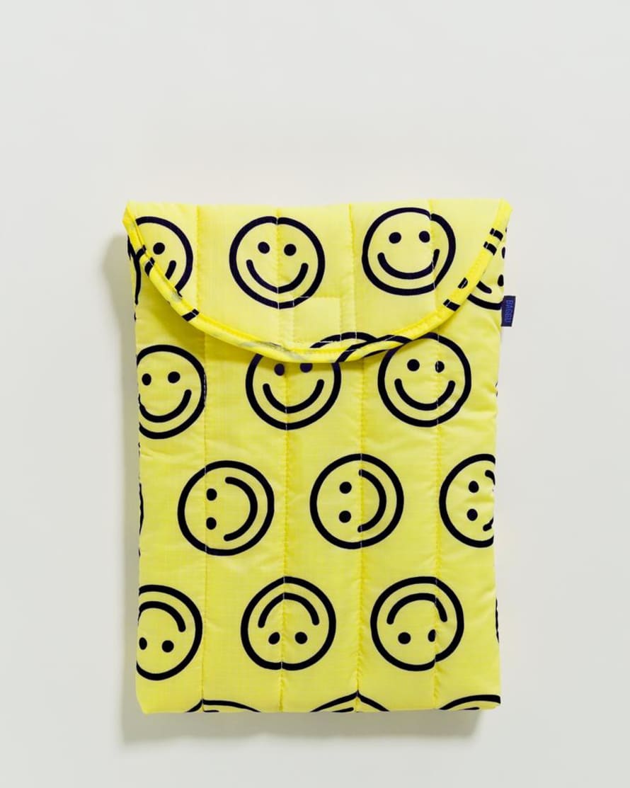 Baggu Puffy Laptop or Tablet Sleeve 13" - Yellow Happy