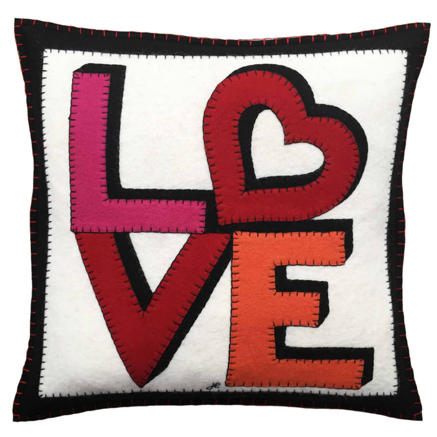 Jan Constantine Love and Heart Felt Wool Cushion