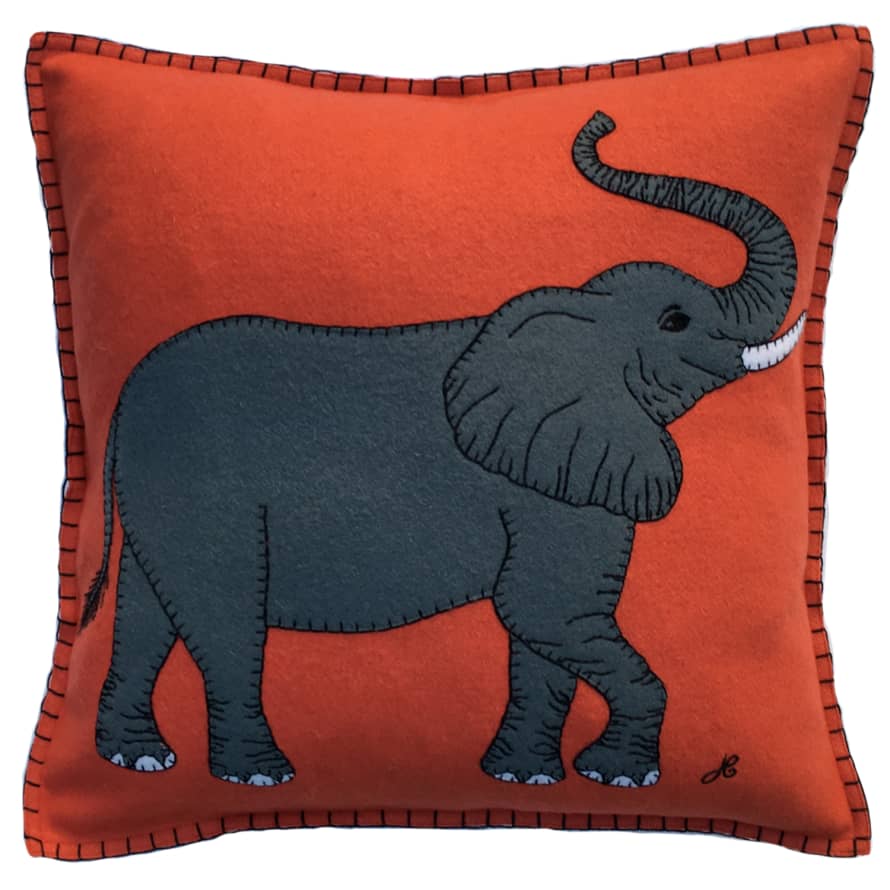 Jan Constantine Elephant Felt Wool Cushion
