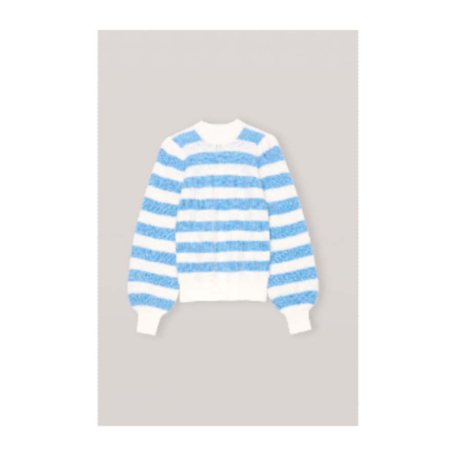 Ganni Soft Wool Knit Pullover - Striped