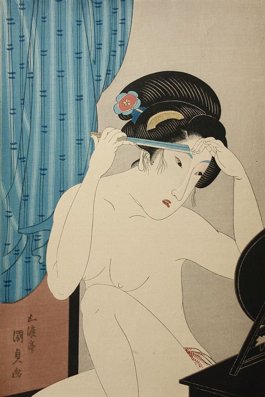 Cuemars A5 Ukiyo-e Japanese Shunga Print - Nude Woman