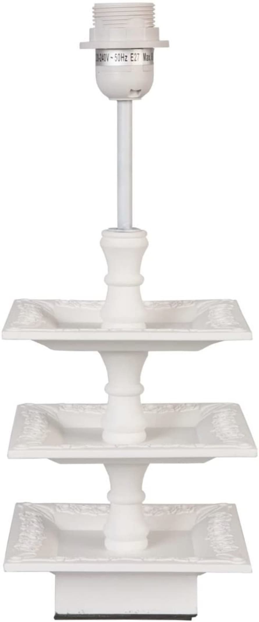 clayre & Eef  White Metal Lamp Base with Trays