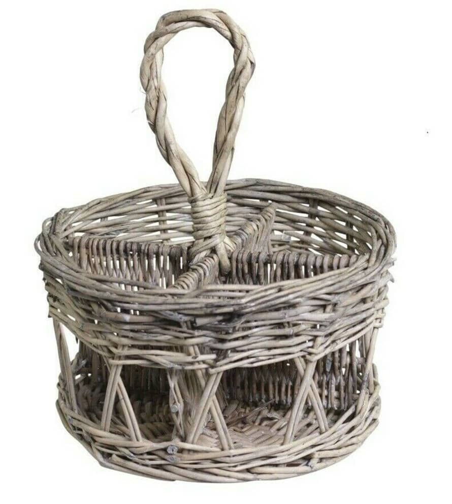 Chic Antique Braided Basket 4 Compartments