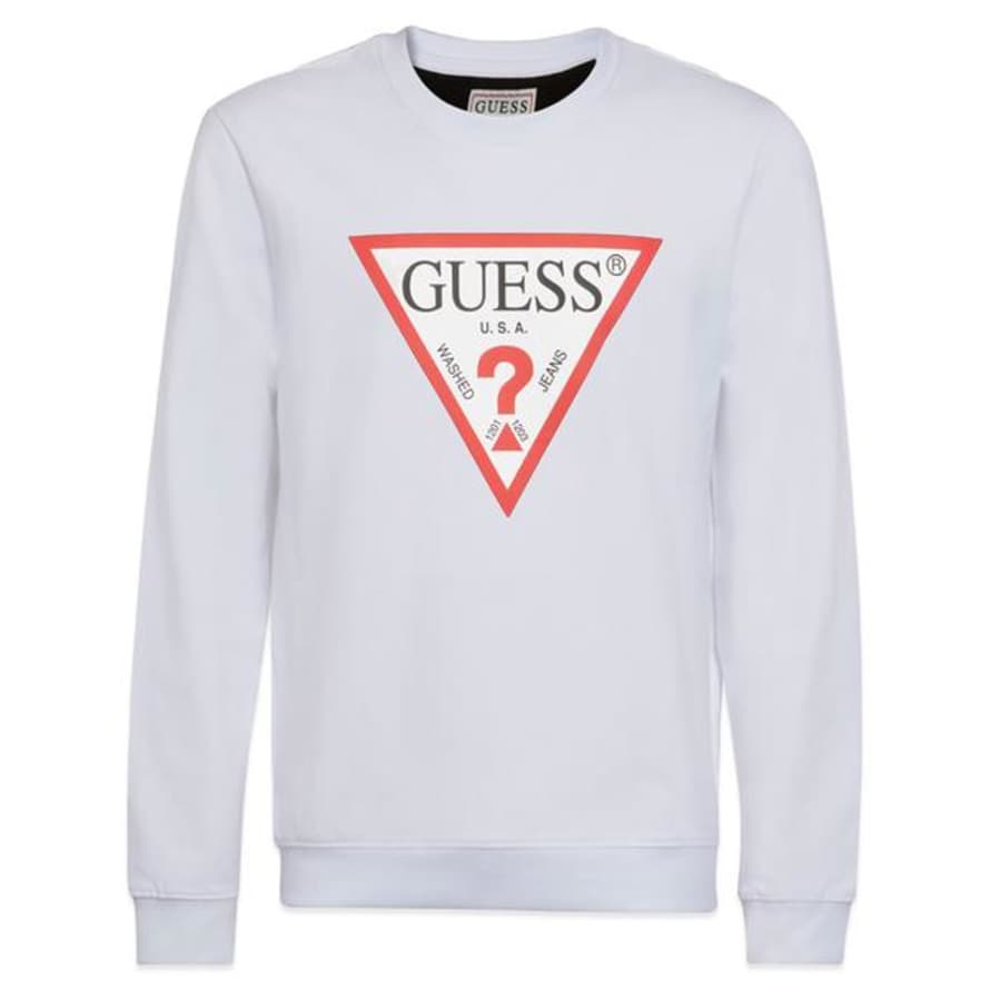 Guess Audley Fleece Crew Sweat White