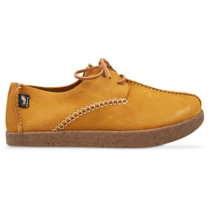 Yogi Footwear  Wheat Nubuck Lennon Embossed Negative Heel Shoe