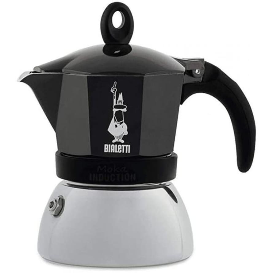 Bialetti Moka Induction Stovetop Coffee Maker 3 Cup Black