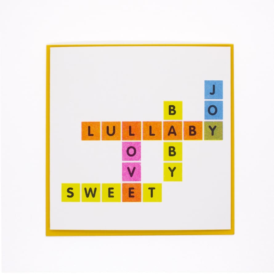 Bomull Press New Baby Card - Crossword Puzzle