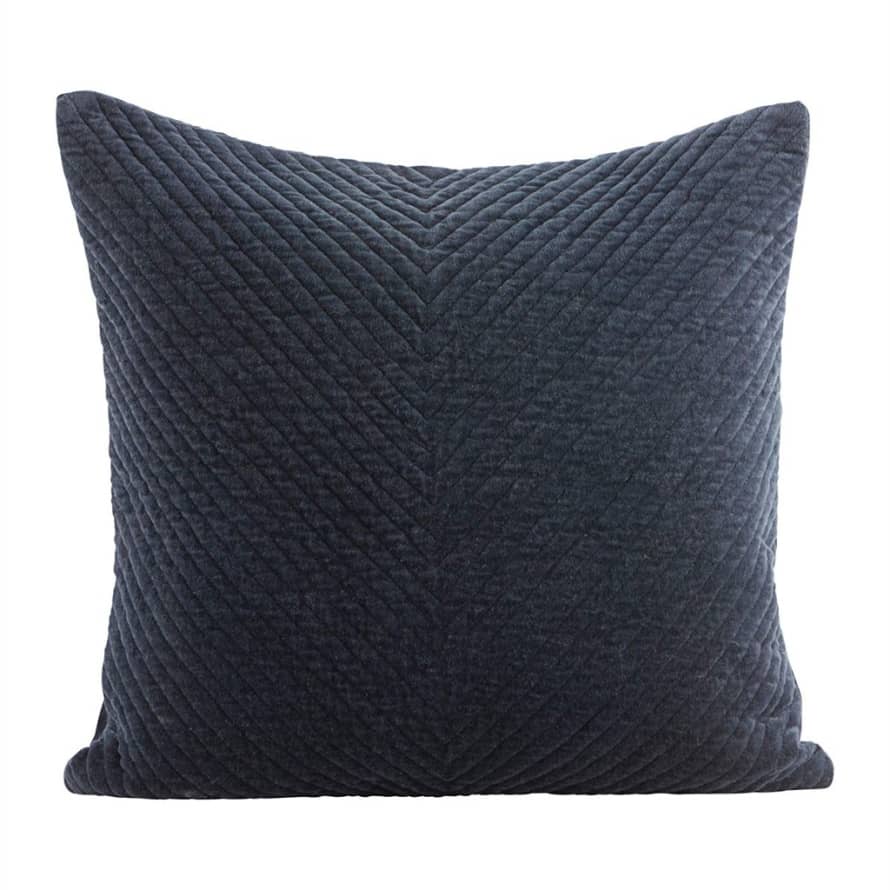 House Doctor Stitched Velvet Cushion Cover Petrol (60 x 60cm)