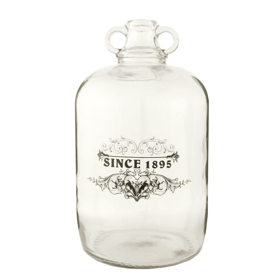 clayre & Eef Glass Bottle with Two Handles "Since 1895"