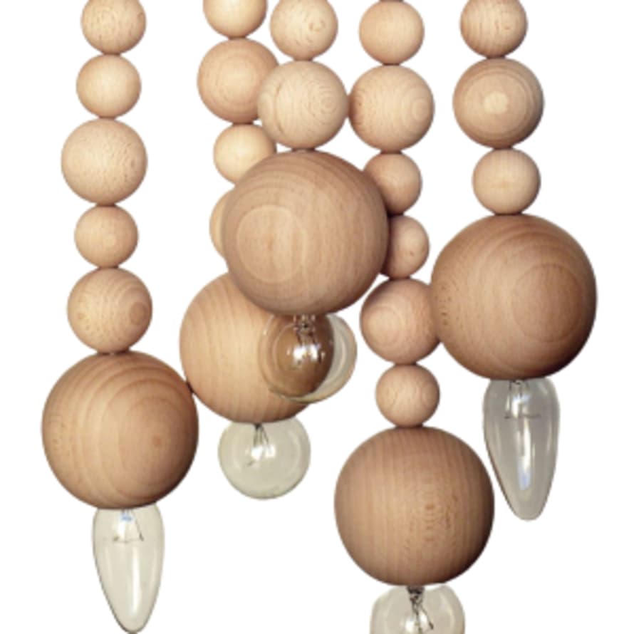 UN ESPRIT EN PLUS Ceiling Lamp Chain of Beech Wood Marblesu