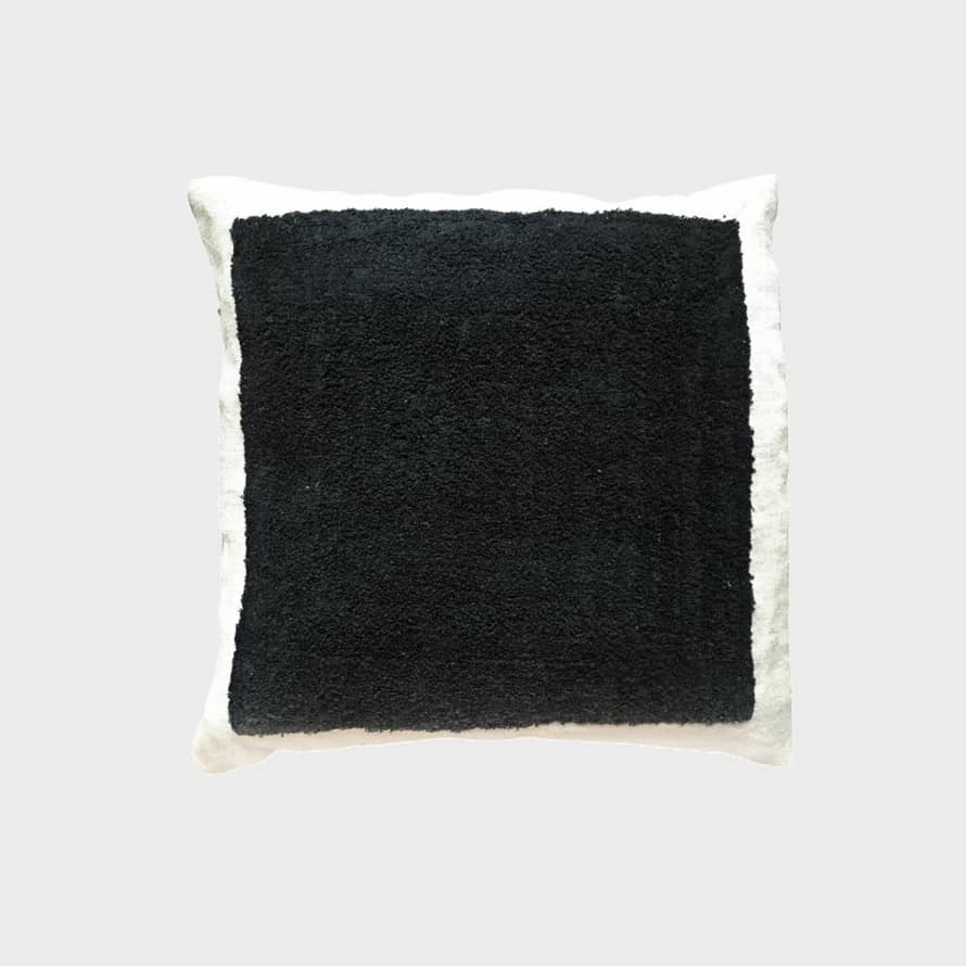 Window Dressing The Soul Black Square Embroidered Cushion