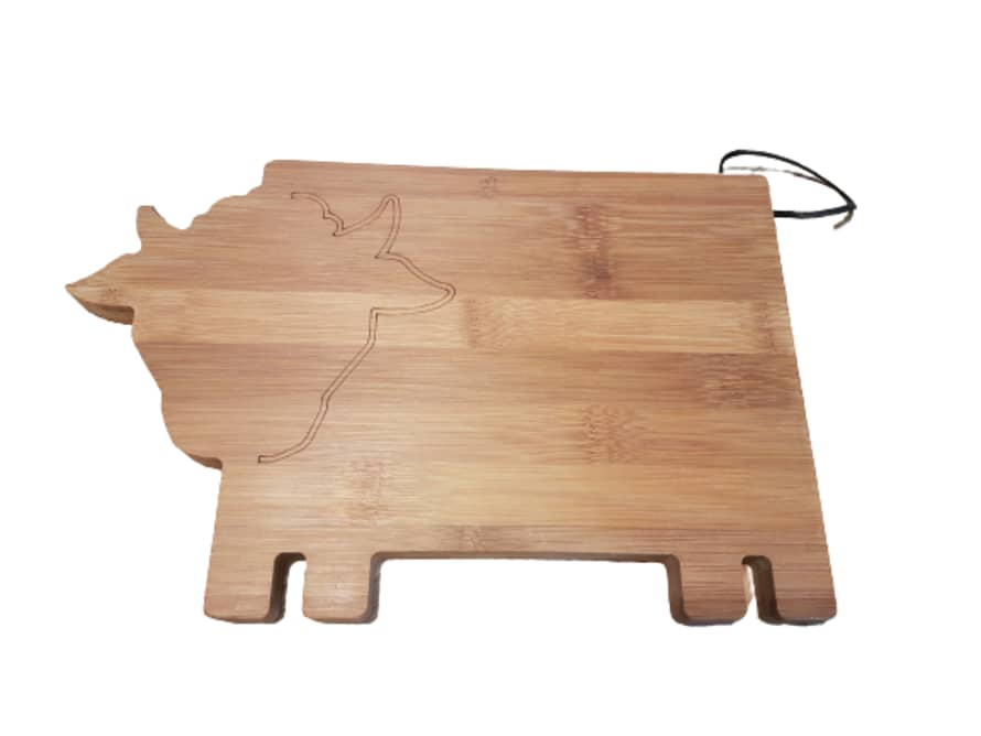 Nordal Cow Shaped Bamboo Cutting Board