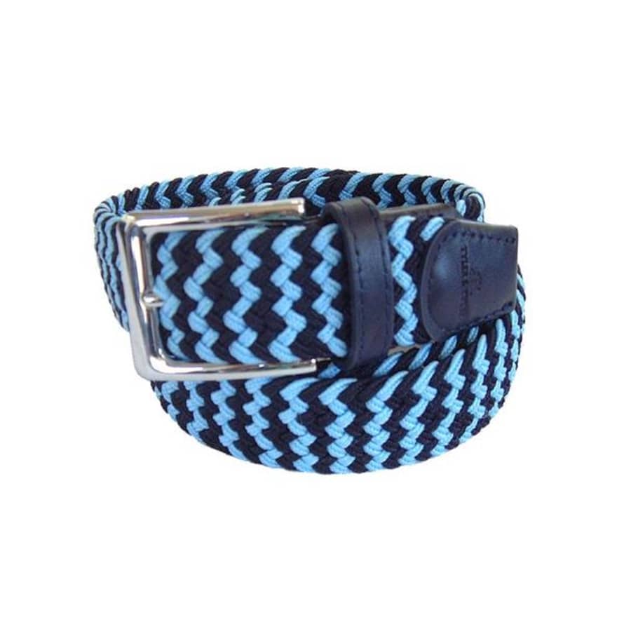 Trouva: Light Blue And Navy Zig Zag Woven Belt
