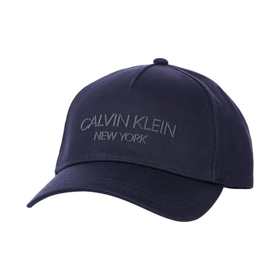 Calvin Klein Navy Raised Text Cap
