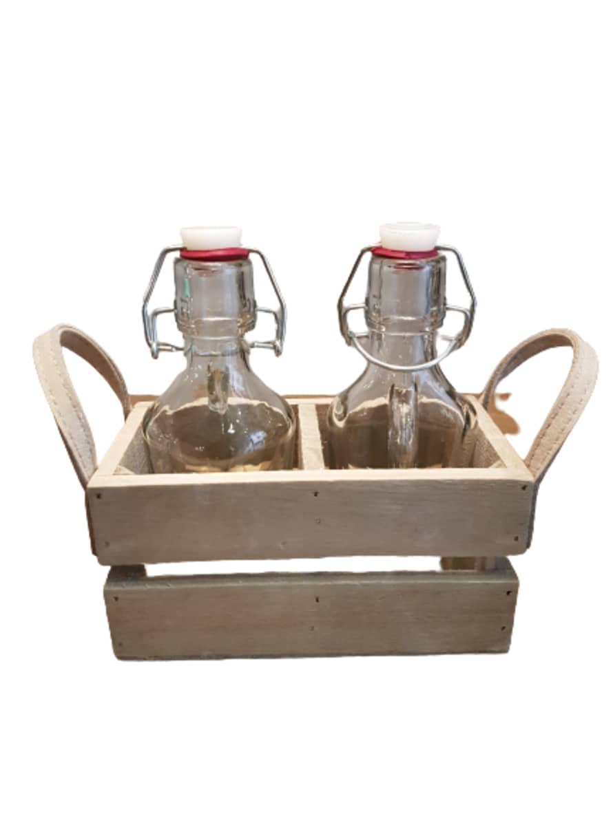 MISTER PLANT Bottle of Oil and Vinegar in Box with Handles