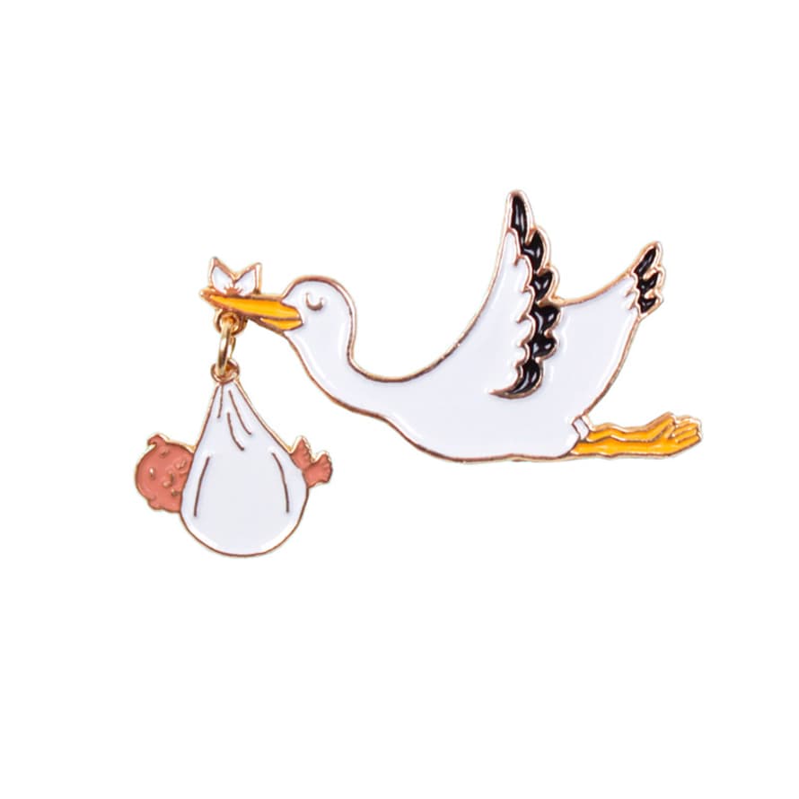 Coucou Suzette Stork Black Catch Pin
