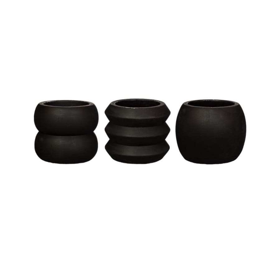 Sass & Belle  Totem Black Cement Planters Assorted - sold individually