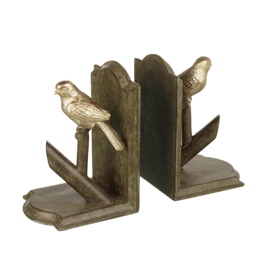 &Quirky Vintage Gold Bird Bookends